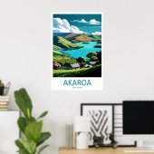 Akaroa Vintage Travel Poster Ski National Park ポスター (ホームオフィス)