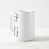 Akbash犬の漫画 コーヒーマグカップ (正面左)
