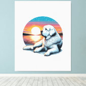 Akbash Watercolor Print キャンバスプリント (インサイチュ (ウッドフロア))