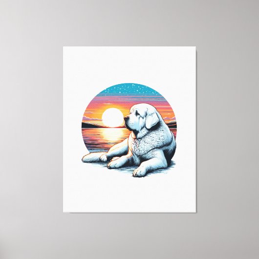 Akbash Watercolor Print キャンバスプリント (正面)