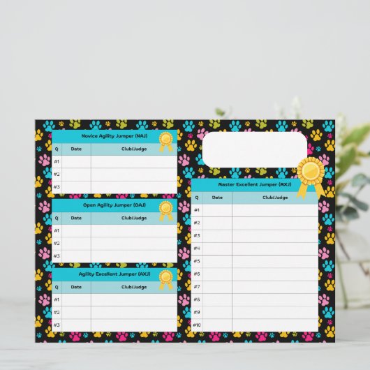 AKCアジリティマスタージャンパー称号トラッカーカード (スタンド正面)