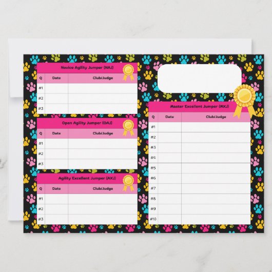 AKCアジリティ・マスター・ジャンパー・タイトル・トラッカーカード (正面)