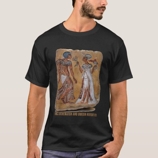 Akhenaten王とNefertiti女王の古いエジプトのギ Tシャツ (正面)