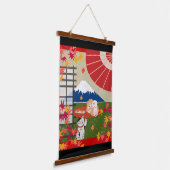 AKIチャウウッドトップウォールタペストリー 吊り下げ型タペストリー (傾斜あり)