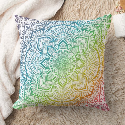 Aki Mandala Throw Pillow クッション (ブランケット)
