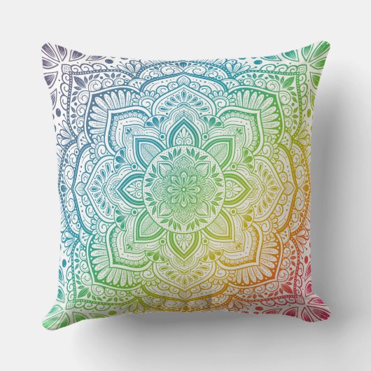 Aki Mandala Throw Pillow クッション (裏面)