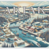 Akiak Alaska 3インチビニールシール シール (正面)