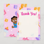 Akiliと私の赤ちゃんシャワーサンキューカード サンキューカード (正面/裏面)