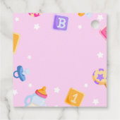 Akiliと私の赤ちゃんシャワーメッセージカード フェイバータグ (裏面)