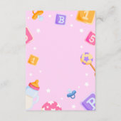 Akiliと私の赤ちゃんシャワー エンクロージャーカード (裏面)