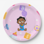 Akiliと私ベビーシャワー紙プレート ペーパープレート (正面)