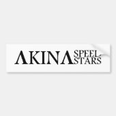 Akinaの速度はBumberの白黒ステッカーを主演します バンパーステッカー (正面)