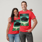 Akira cyberpunk city eplosion poster b1 green caes tシャツ (ユニセックス)