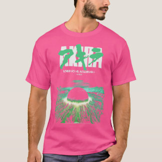 Akira Green Japanese Cyberpunk City Eplosion vinta Tシャツ