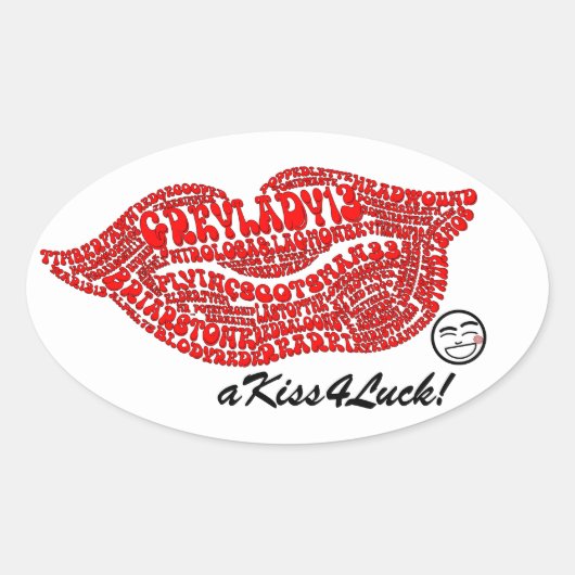 akiss4Luckスタンプ 楕円形シール (正面)