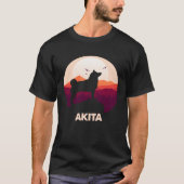 Akita and Moon Halloween Tシャツ (正面)