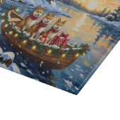 Akita Christmas Boat Holiday カッティングボード (角)