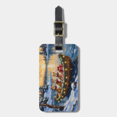 Akita Christmas Boat Holiday ラゲッジタグ (正面縦)