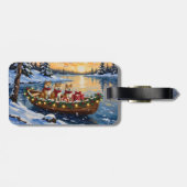 Akita Christmas Boat Holiday ラゲッジタグ (裏面横)