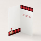 Akita Christmas Dog with Holiday Red Buffalo Plaid (内部)