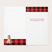 Akita Christmas Dog with Holiday Red Buffalo Plaid (内部フラット)