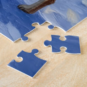 Akita Dog Christmas Log Cabin Holiday ジグソーパズル (側面)