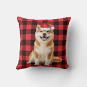 Akita Dog Red Buffalo Plaid Christmas Holiday クッション (裏面)