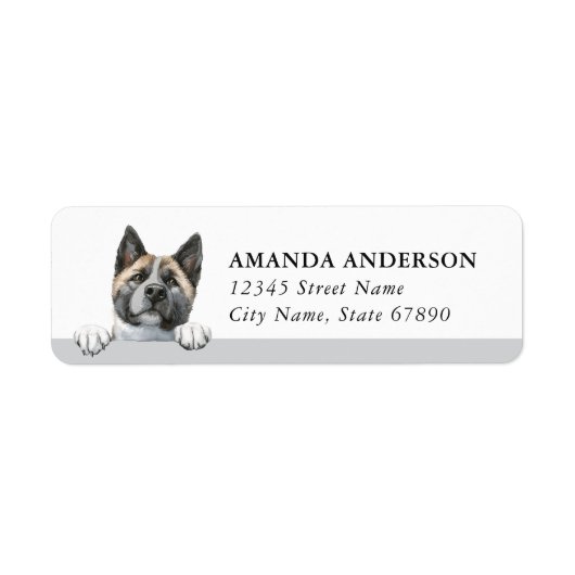 Akita Dog Return Address Labels ラベル (正面)