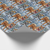 Akita Dog Serene Japanese Winter Christmas ラッピングペーパー (角)