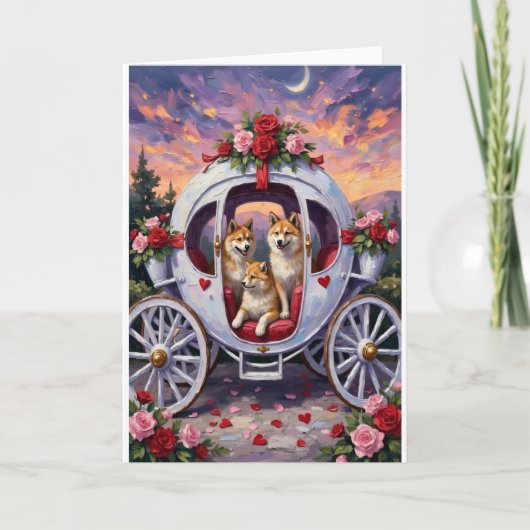 Akita Dog Valentine's Day カード (正面)