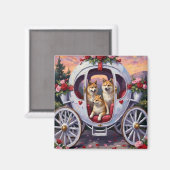 Akita Dog Valentine's Day マグネット (正面/裏面)