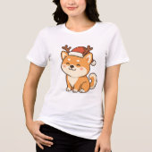 AKITA INU CHRISTMAS FUNNY T-Shirt トライブレンドTシャツ (正面)