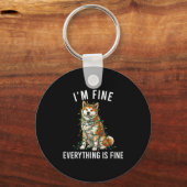 Akita Inu Christmas I'm Fine Everything Is Fine  キーホルダー (正面)
