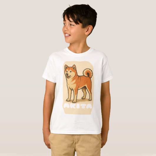 AKITA INU DOG FUNNY T-Shirt Tシャツ (正面フル)