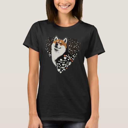 Akita Inu Love Heart for Valentines Day on Akita I Tシャツ (正面)