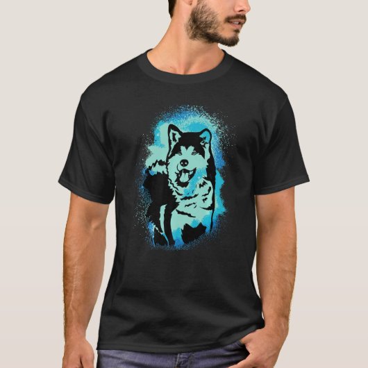 Akita Inu Paint Blue Design Dog Mom Dad Premium Tシャツ (正面)