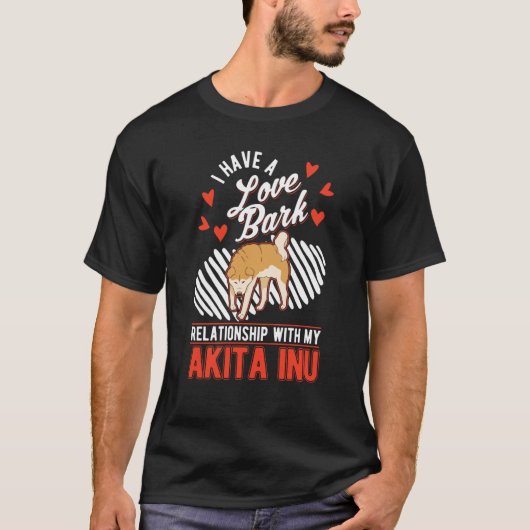 Akita Inu Valentine's Day Japanese Akita Tシャツ (正面)