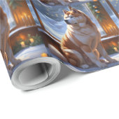 Akita With Christmas Lights Holiday ラッピングペーパー (ロールコーナー)