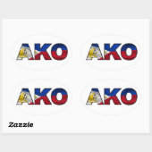 AKO – フィリピン国旗 楕円形シール (シート)