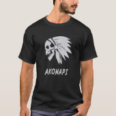 Akonapi Native American Indian Born Freedom Evil S Tシャツ (正面)