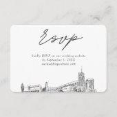 Akronの結婚ミニマルなスケッチRSVP エンクロージャーカード (正面)