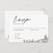 Akronの結婚RSVP伝統的 Meal Options エンクロージャーカード (正面/裏面)