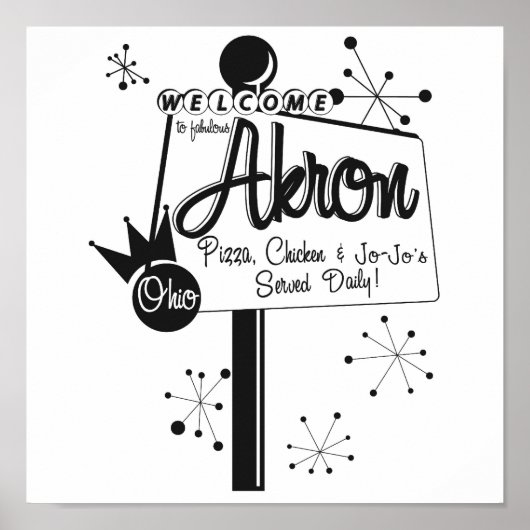 Akron – ピザ、チキン、Jo's ポスター (正面)