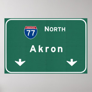 Akron Ohio oh Interstate Highway Freeway : ポスター