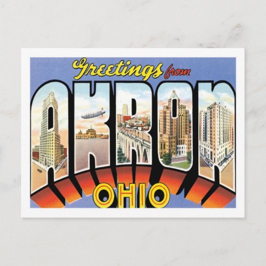 Akron Ohio Us Cityからの挨拶 ポストカード (正面)