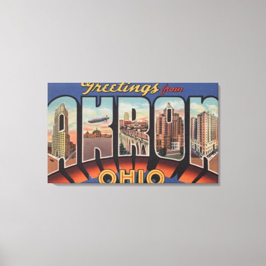 Akron, OhioLarge Letter ScenesAkron, OH キャンバスプリント (正面)