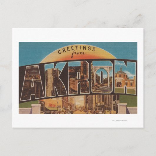 Akron, OhioLarge Letter ScenesAkron, OH ポストカード (正面)