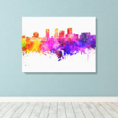 Akron skyline in watercolor background キャンバスプリント (インサイチュ (ウッドフロア))