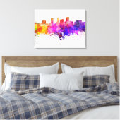 Akron skyline in watercolor background キャンバスプリント (インサイチュ (寝室))