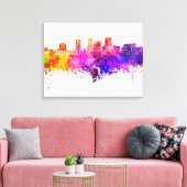Akron skyline in watercolor background キャンバスプリント (インサイチュ (リビング))
